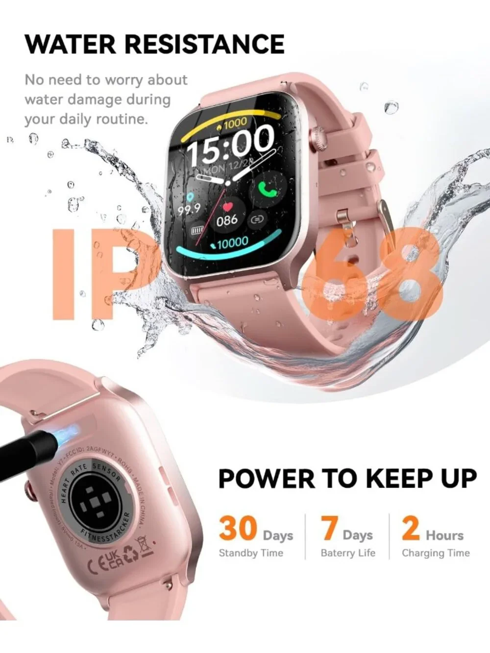 Fitness Tracker Smart Watch for Men & Women, 110 Sports Modes, Waterproof